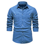 Chemise homme double poche boutonnée
