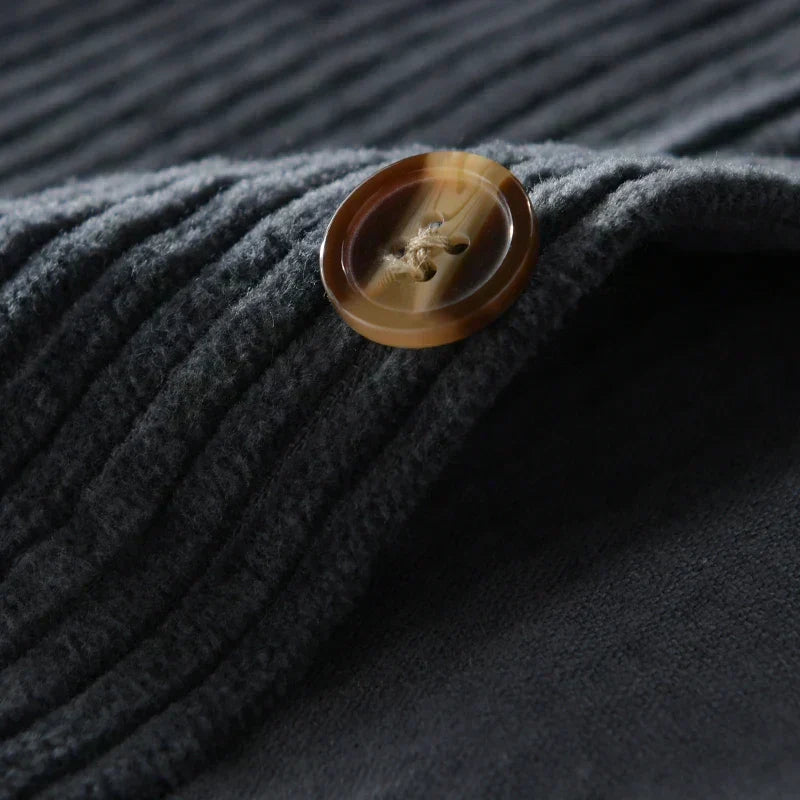 Chemise homme en velours côtelé à poche