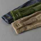 Chemise homme en velours côtelé à poche