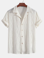 Chemise homme jacquard manches courtes