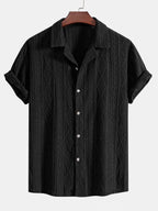 Chemise homme jacquard manches courtes