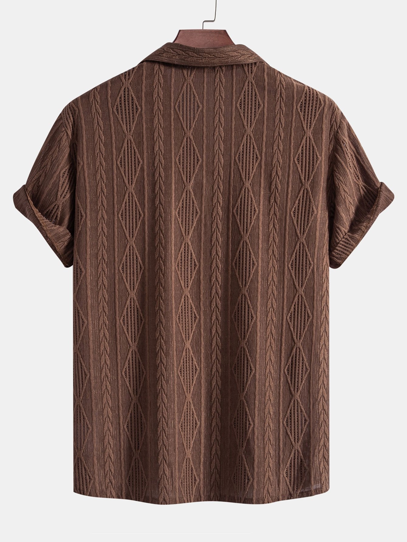 Chemise homme jacquard manches courtes