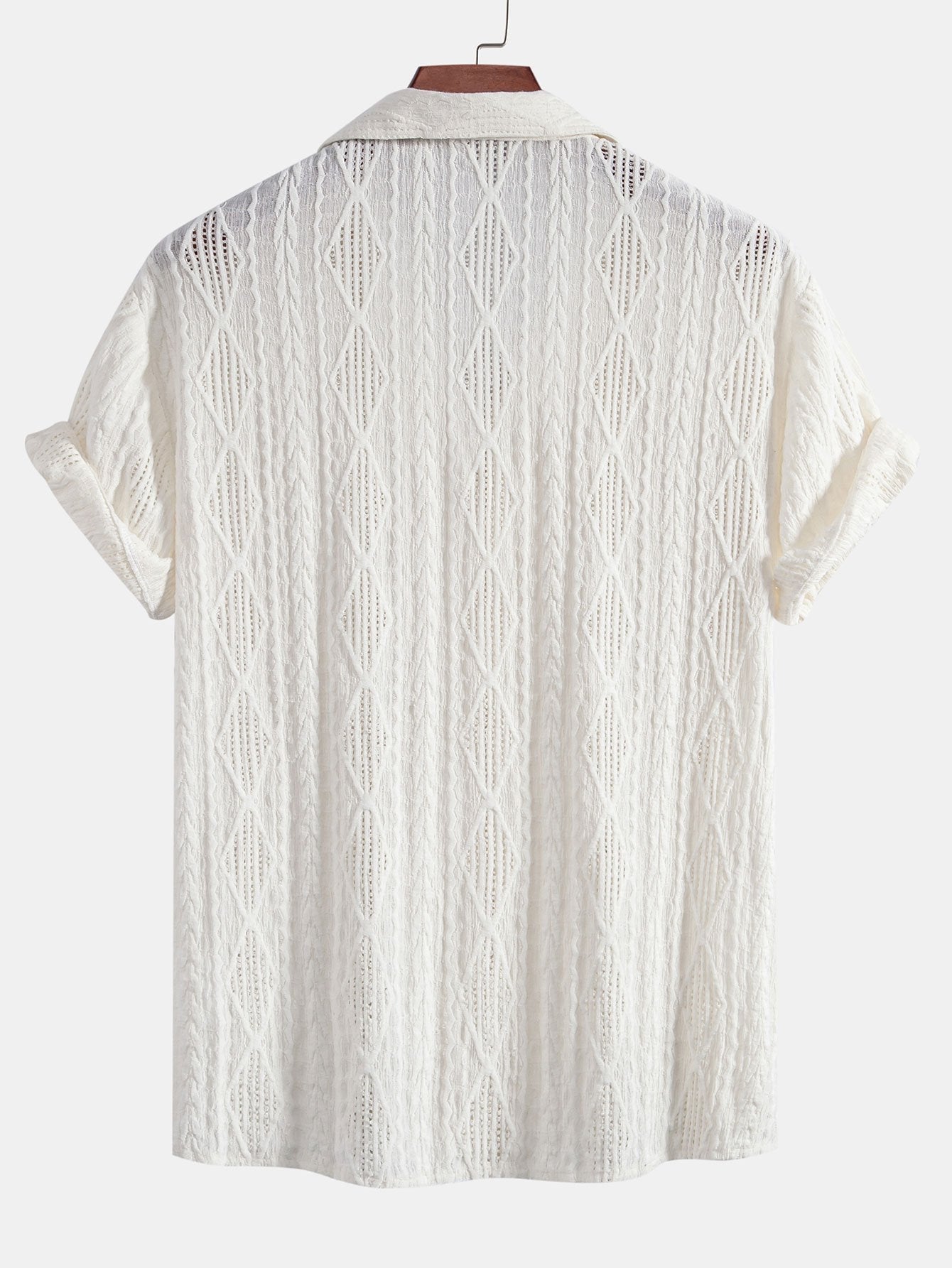 Chemise homme jacquard manches courtes