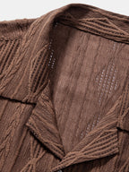 Chemise homme jacquard manches courtes