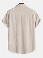 Chemise homme manches courtes texturée
