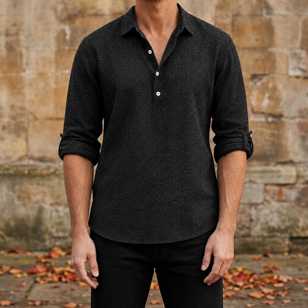 Chemise homme à manches retroussables