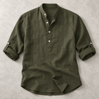 Chemise homme popover à manches retroussables