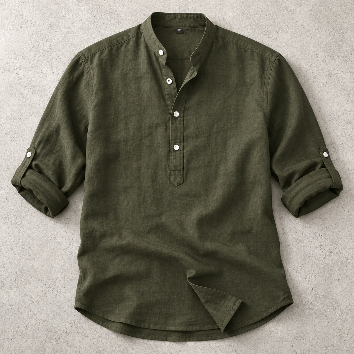 Chemise homme popover à manches retroussables