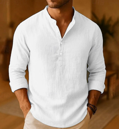 Chemise homme popover col montant