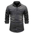 Chemise homme rayée à poches