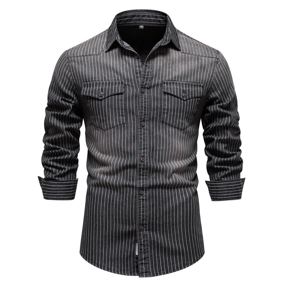 Chemise homme rayée à poches