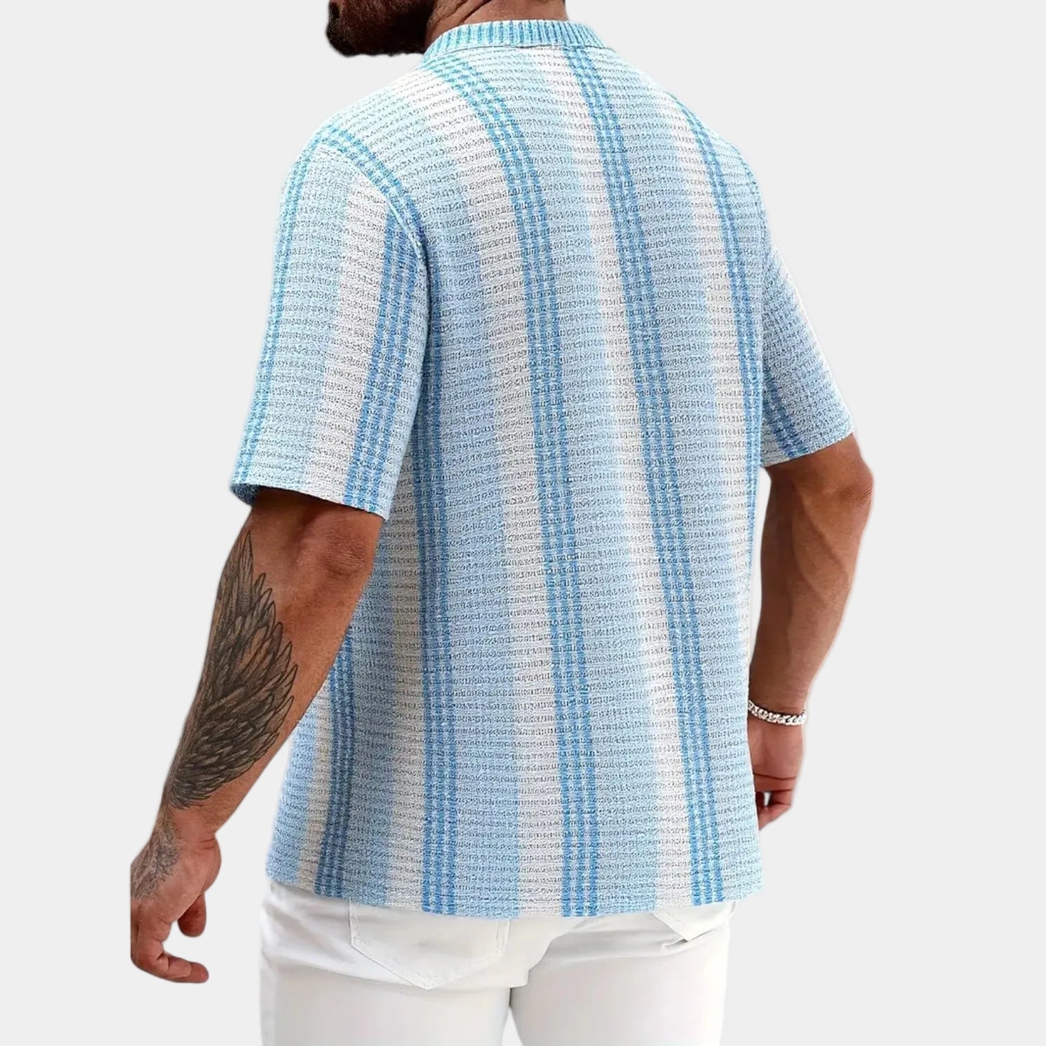 Chemise homme col ouvert boutonnée