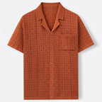 Chemise homme texturée à manches courtes
