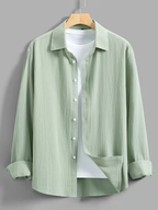 Chemise homme texturée boutonnée