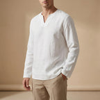 Chemise homme col fendu