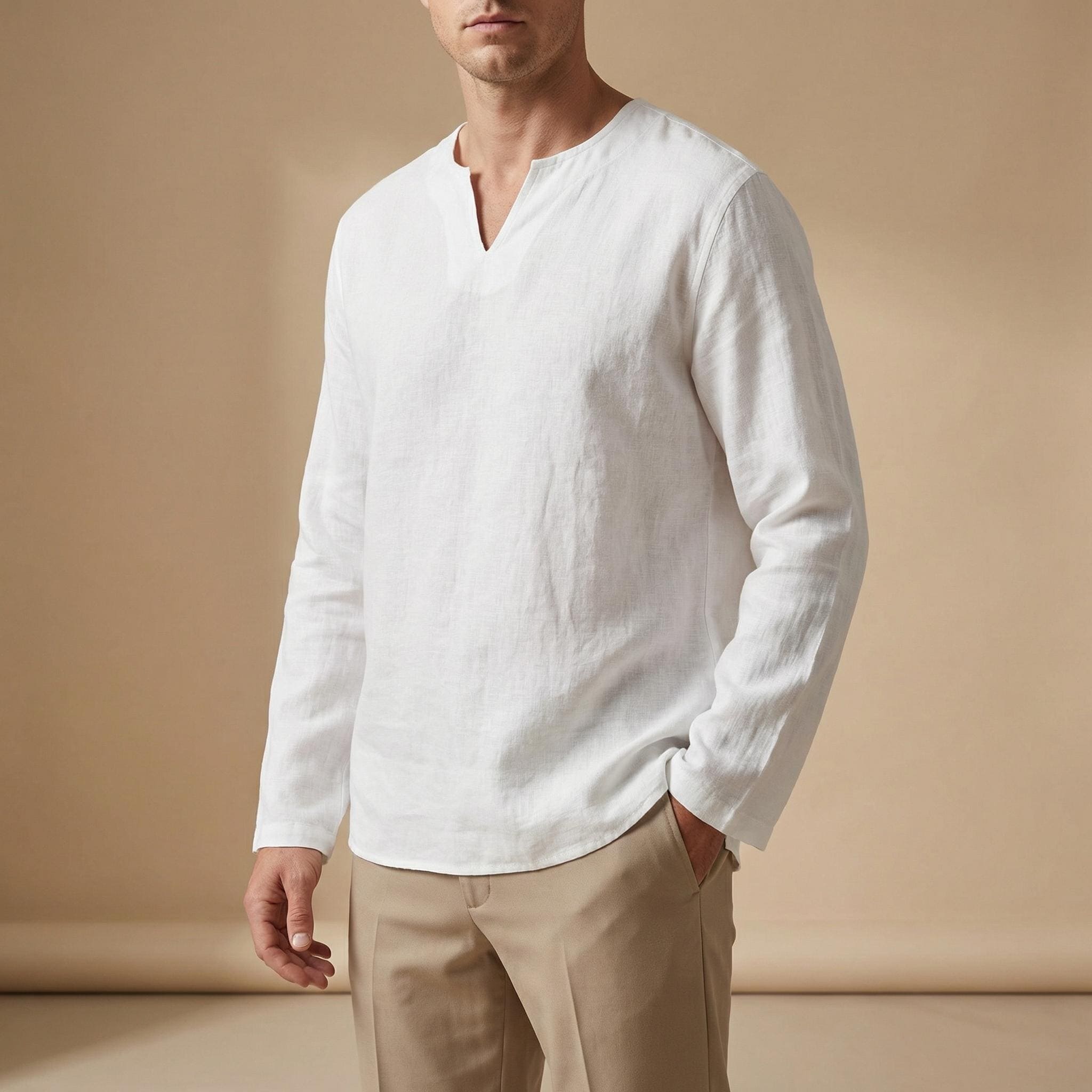 Chemise homme col fendu