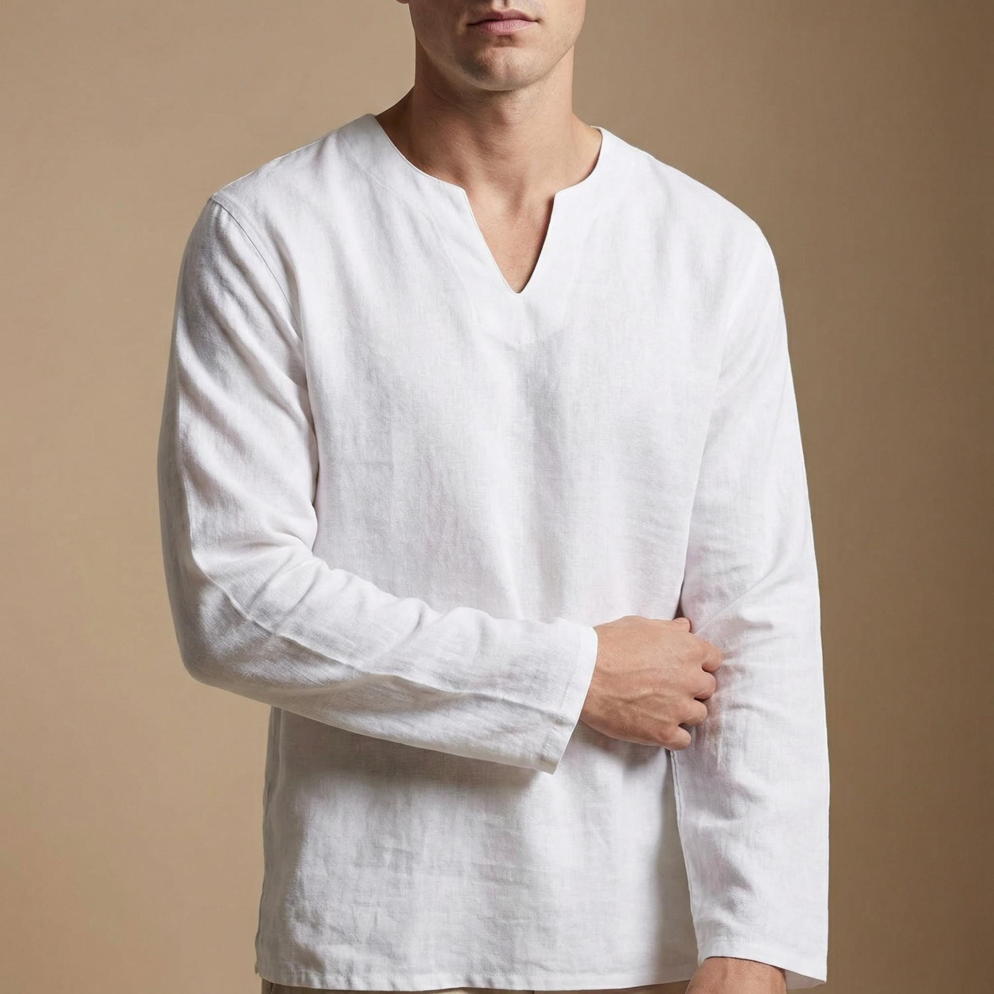 Chemise homme col fendu