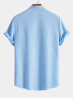 Chemise homme col mao texturée