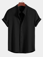 Chemise homme col mao texturée
