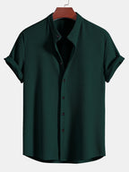 Chemise homme col mao texturée