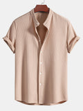 Chemise homme col mao texturée