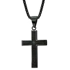 Collier Croix Gravé pour Hommes