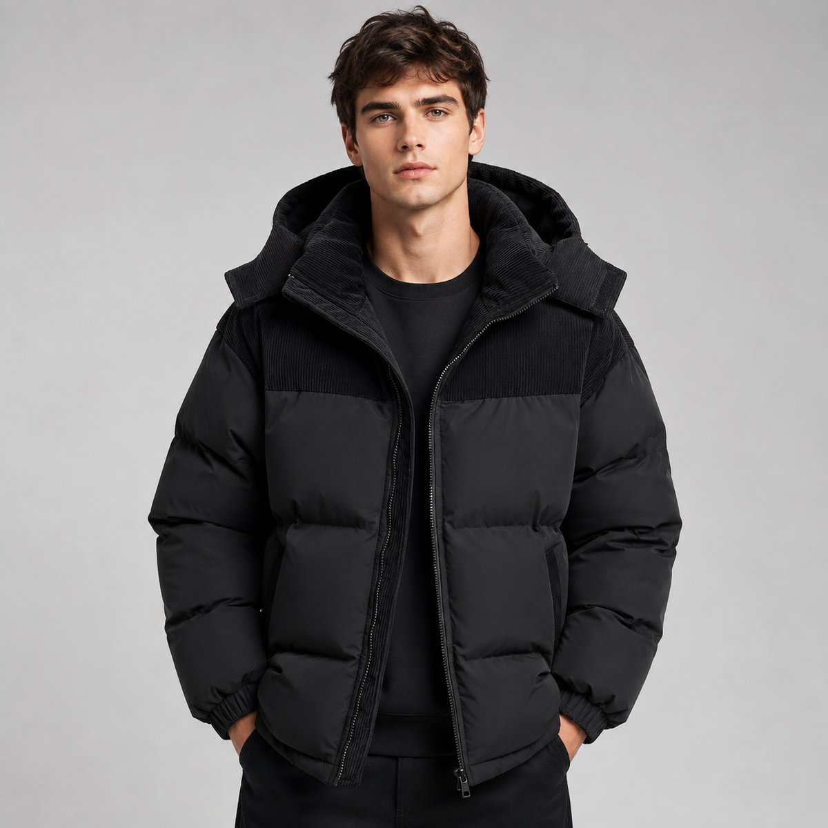 Doudoune homme oversize matelassée à capuche