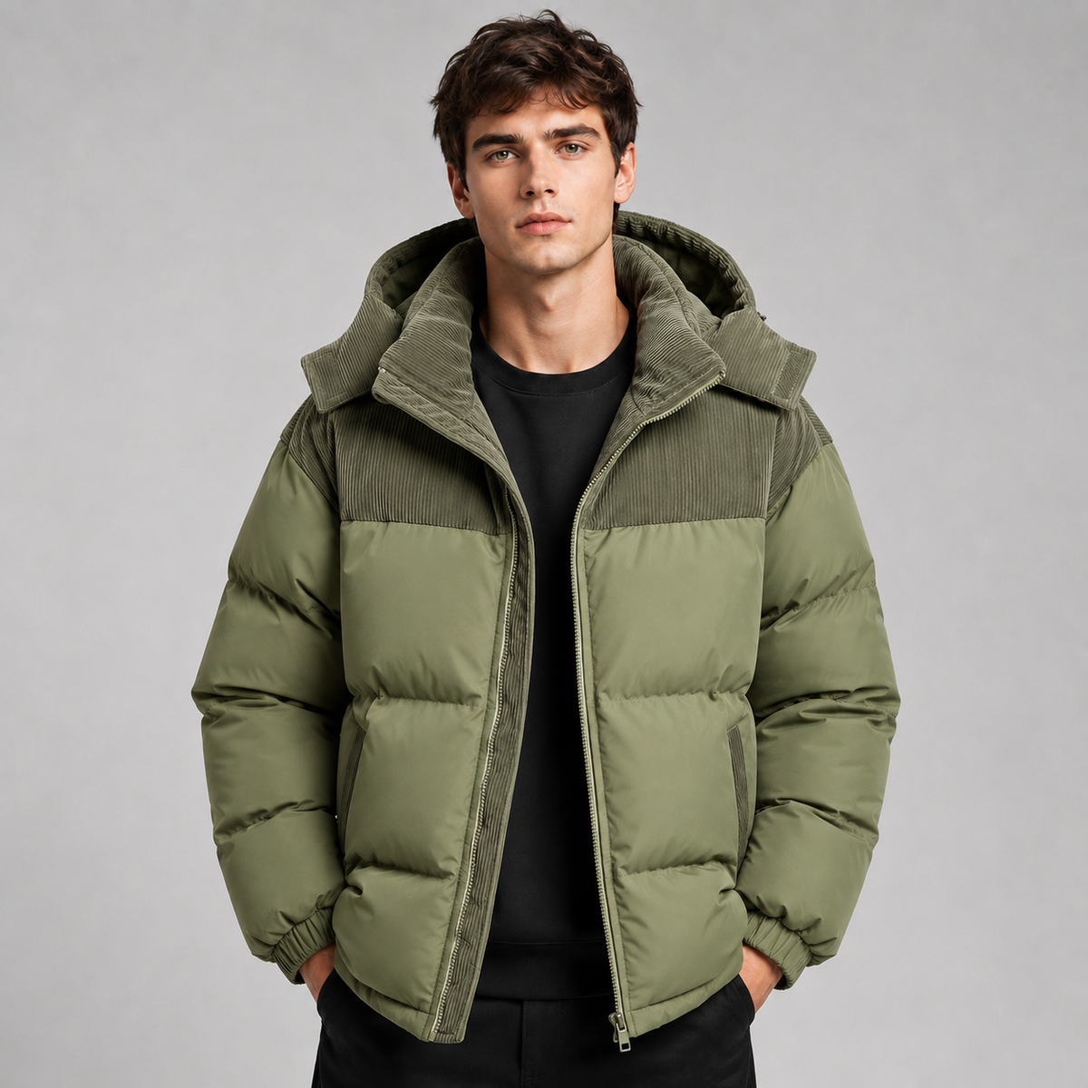 Doudoune homme oversize matelassée à capuche