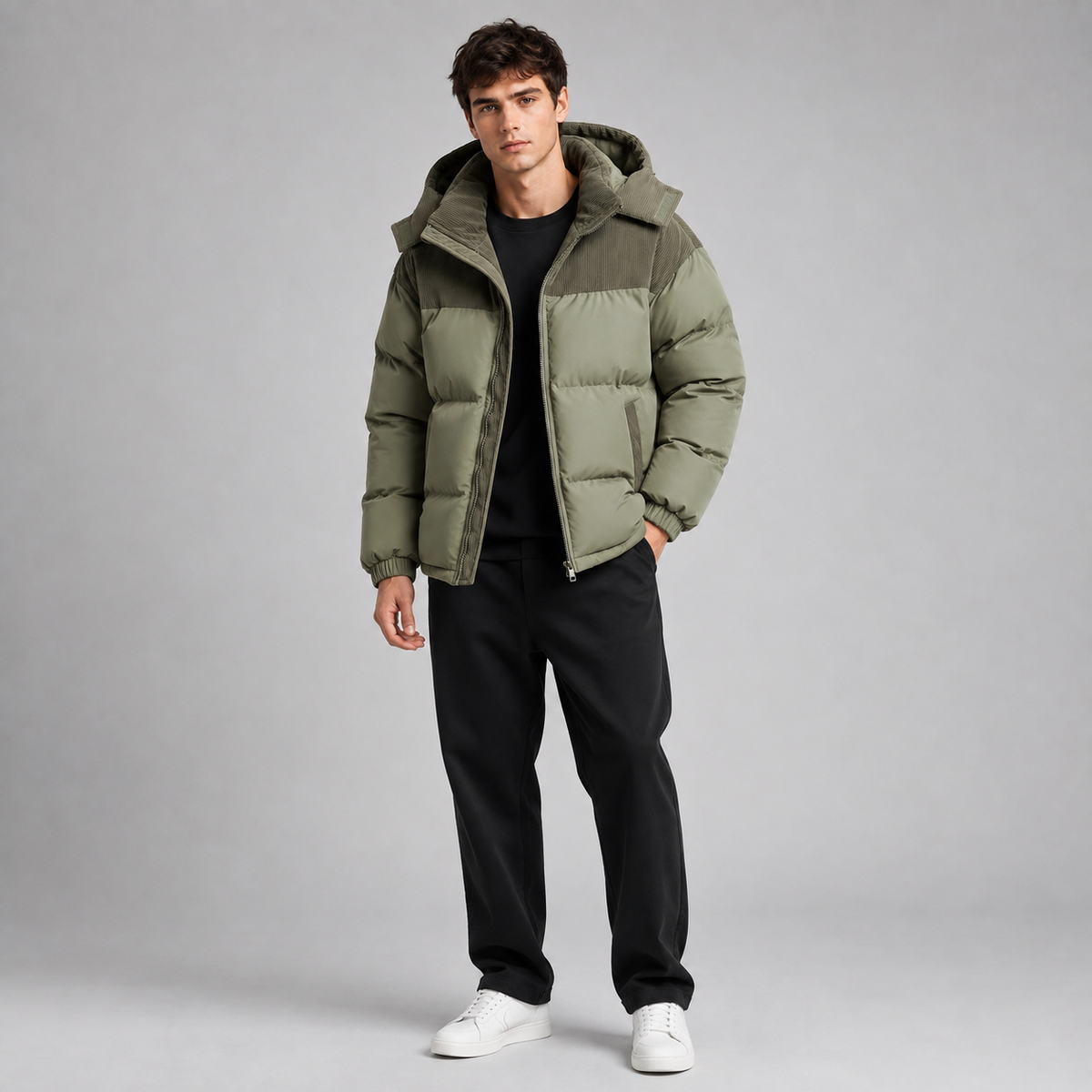 Doudoune homme oversize matelassée à capuche