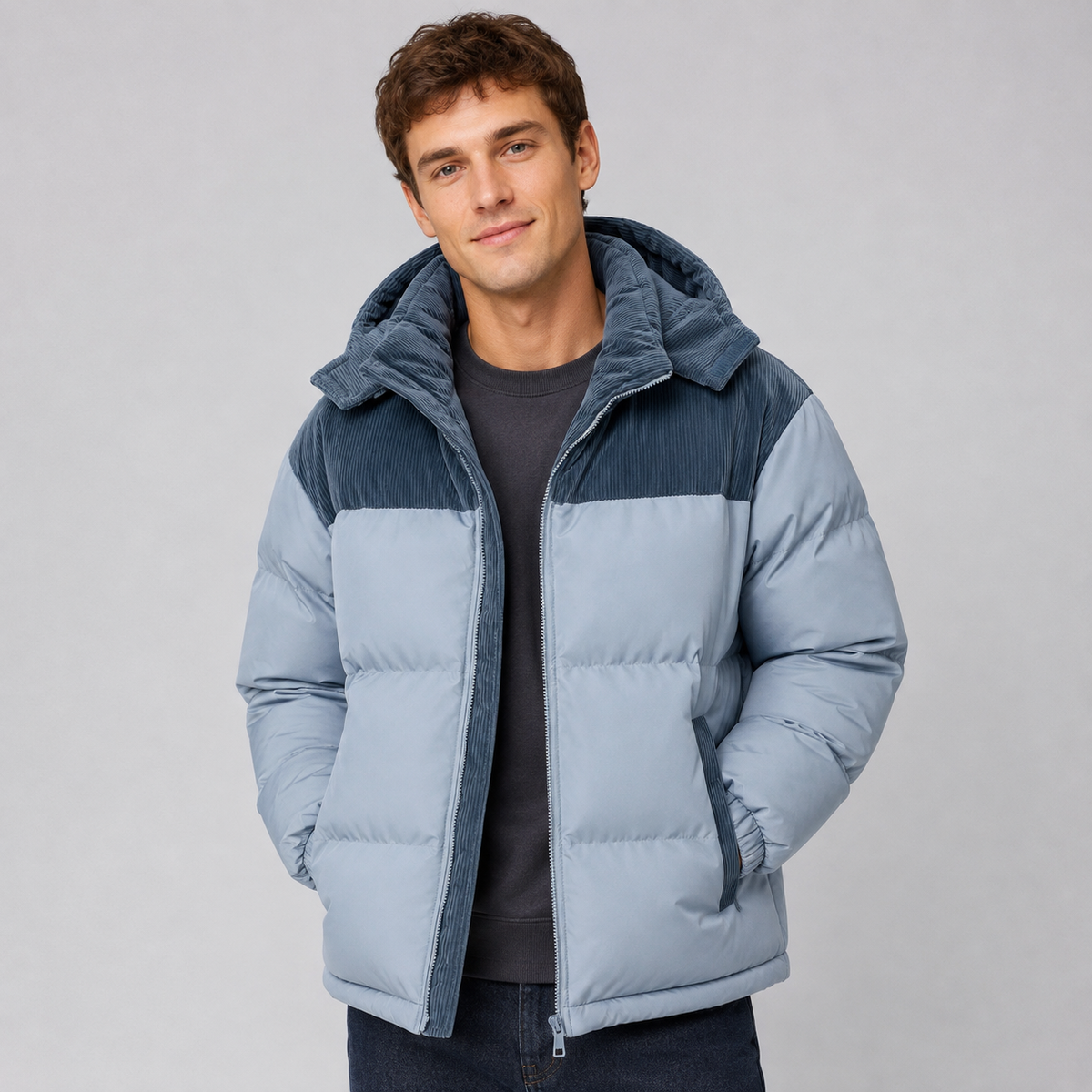 Doudoune homme oversize matelassée à capuche