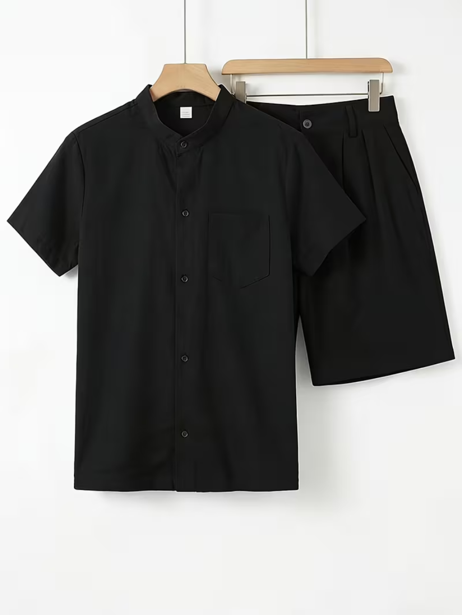 Ensemble Chemise à Col Mandarin pour Hommes