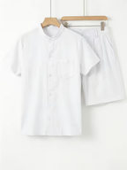 Ensemble Chemise à Col Mandarin pour Hommes