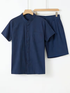 Ensemble Chemise à Col Mandarin pour Hommes