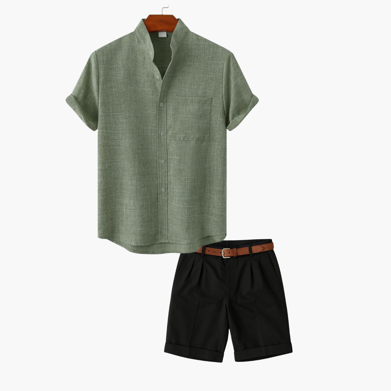 Ensemble col mao homme et short