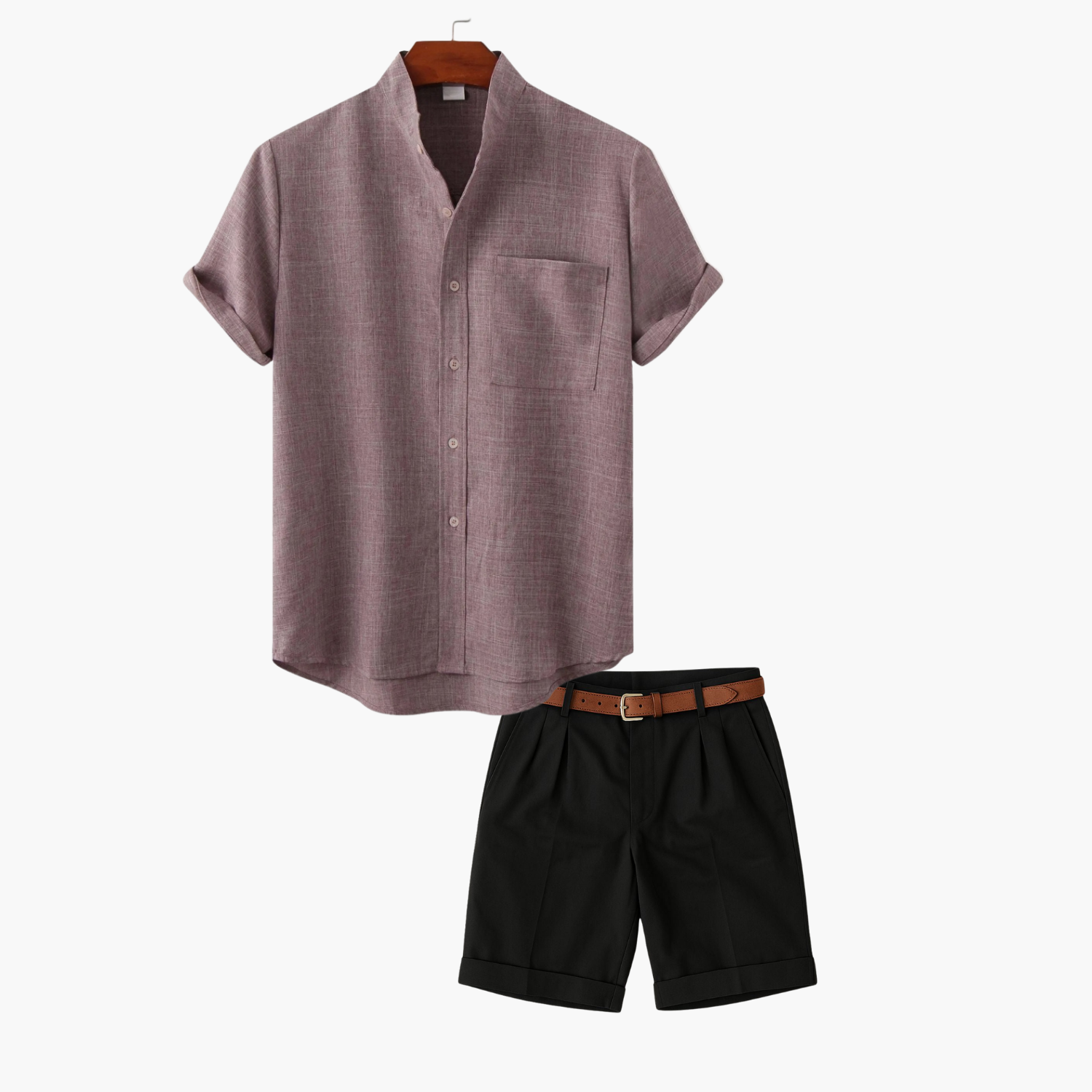 Ensemble col mao homme et short