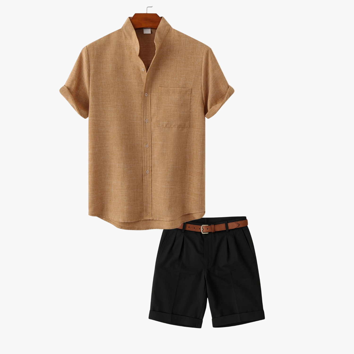 Ensemble col mao homme et short