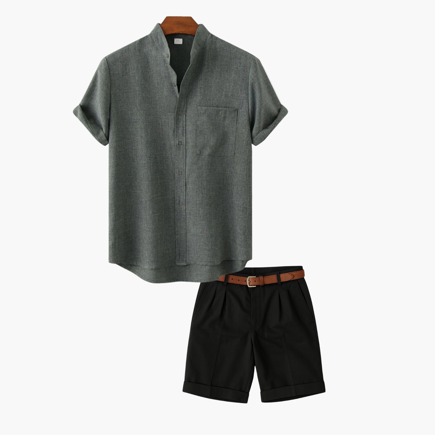 Ensemble col mao homme et short