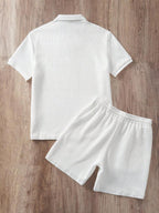 Ensemble de polo texturé pour homme et shorts