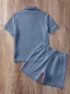 Ensemble de polo texturé pour homme et shorts