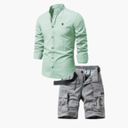 Ensemble Homme Assorti à Col Mandarin