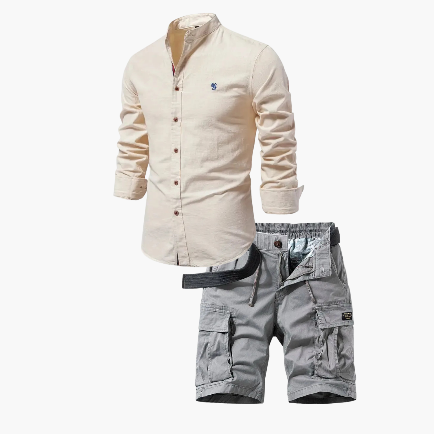 Ensemble Homme Assorti à Col Mandarin