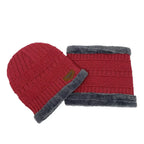 Ensemble homme bonnet et cache-cou en maille