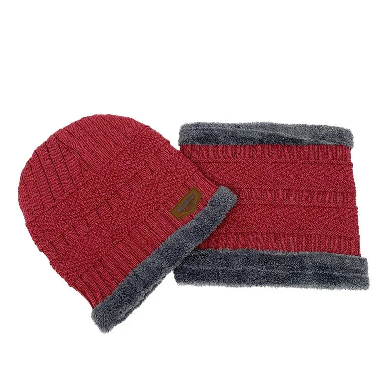 Ensemble homme bonnet et cache-cou en maille