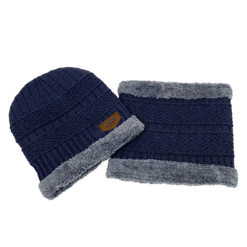 Ensemble homme bonnet et cache-cou en maille