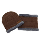 Ensemble homme bonnet et cache-cou en maille