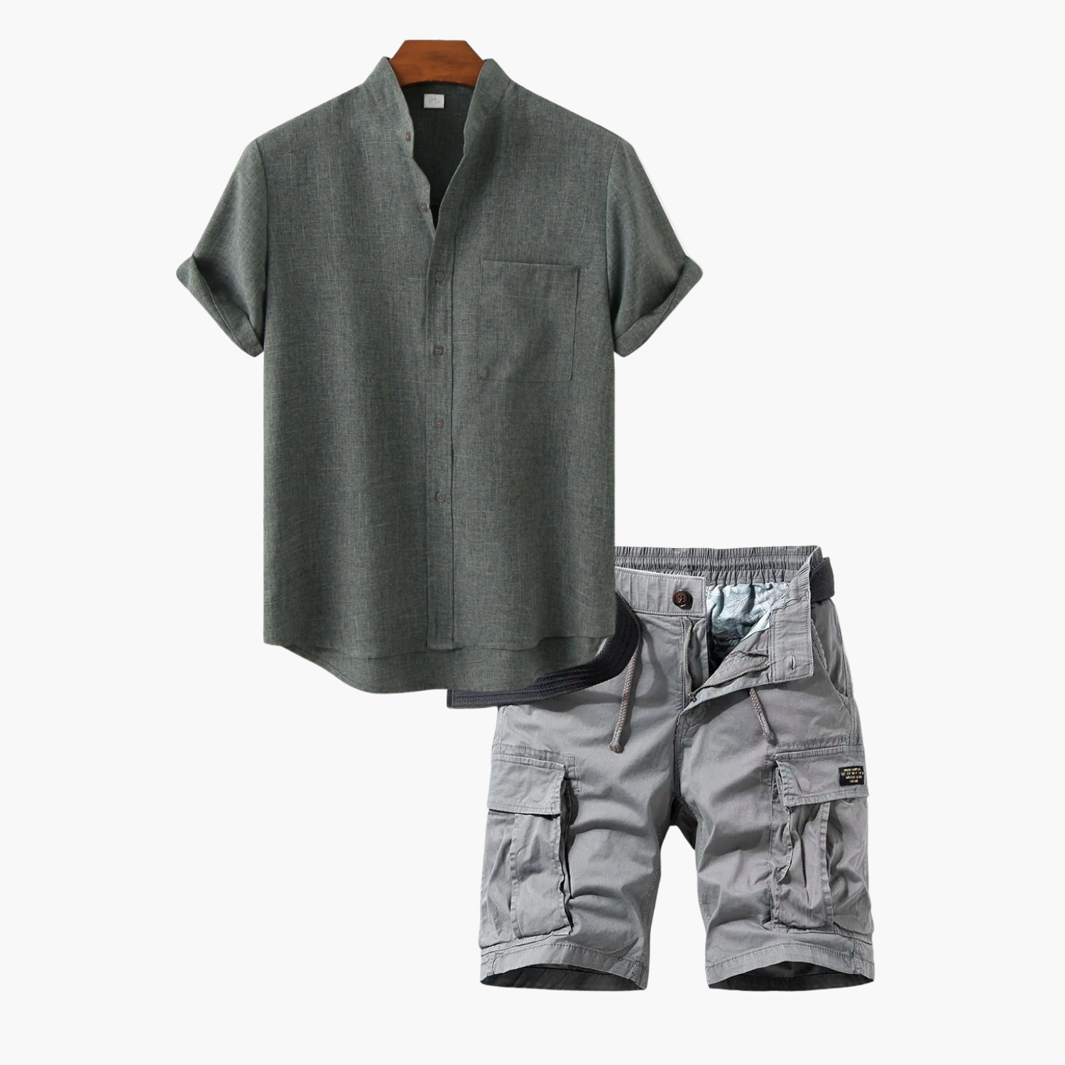 Ensemble homme chemise boutonnée cargo