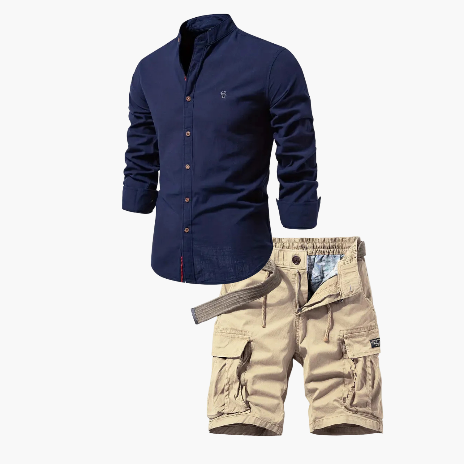 Ensemble homme chemise boutonnée et cargo