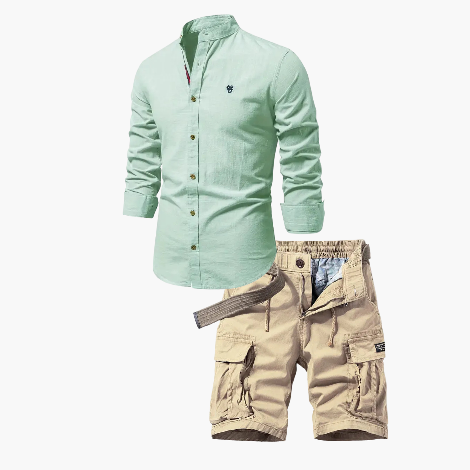 Ensemble homme chemise boutonnée et cargo