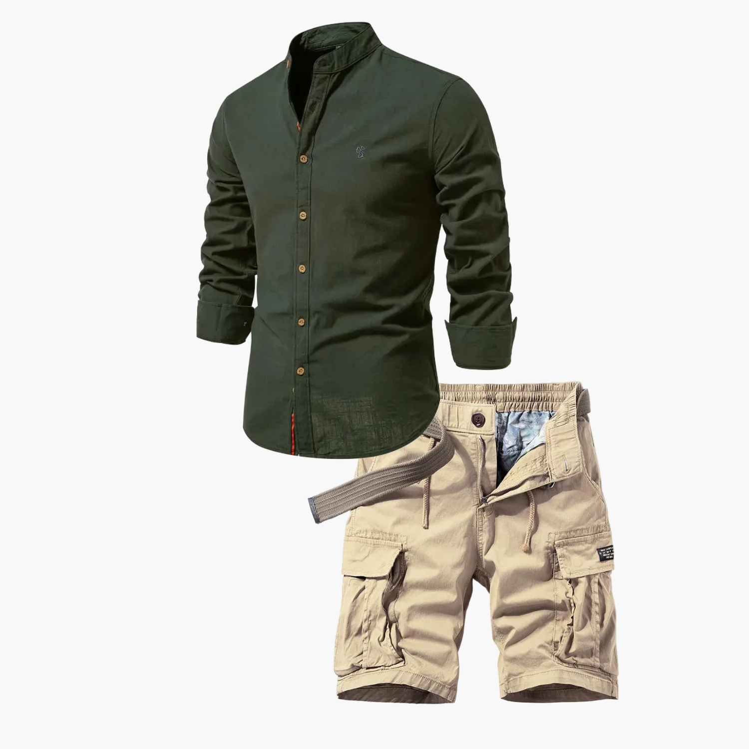 Ensemble homme chemise boutonnée et cargo