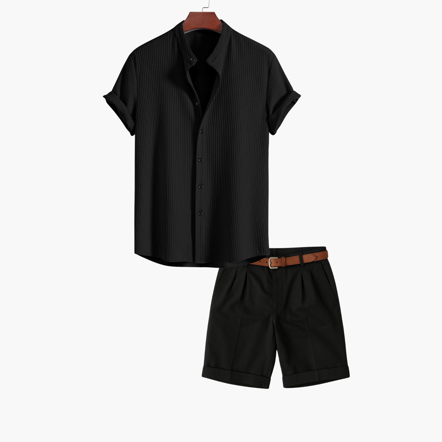 Ensemble homme chemise col montant et short